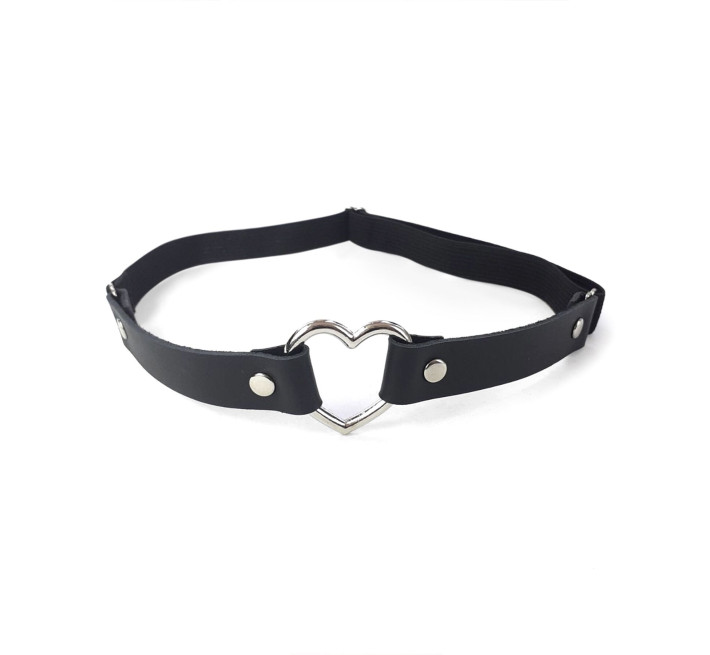 Гартер на ногу Серце з натуральної шкіри Art of Sex - Terri 1шт, колір Чорний