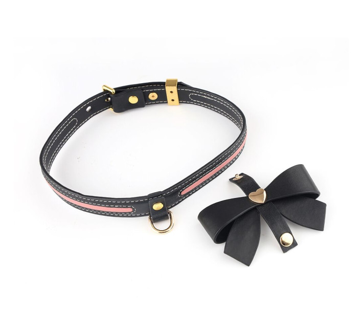 Повідець LOCKINK SEVANDA Love Heart Butterfly Leather Collar Set - Black