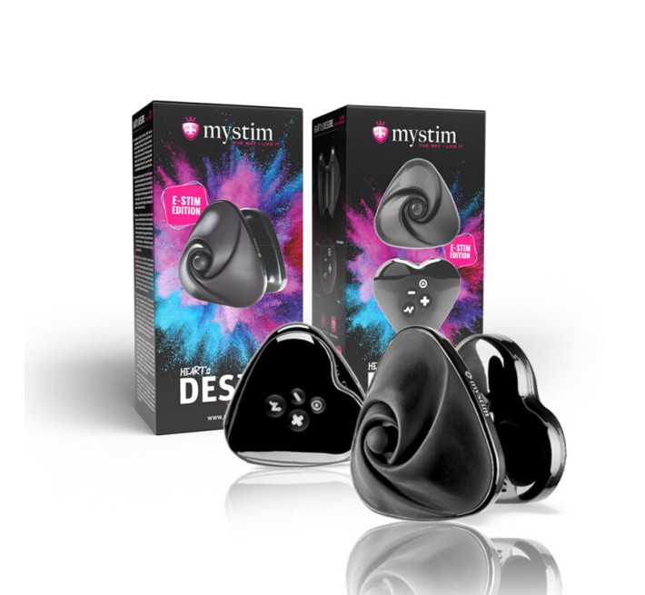Вибратор для клитора с электростимуляцией Mystim Heart´s Desire Black Edition