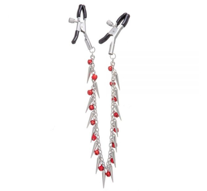 Зажимы на соски Lucky Bay Nipple play Chain Red Bell and Spike