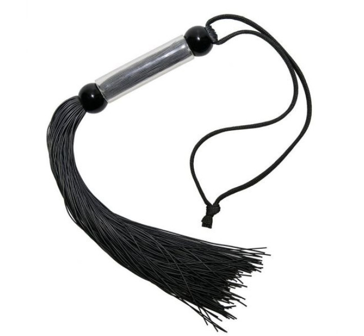 Флогер DS Fetish FLOGGER чорний, прозора ручка, 51 см