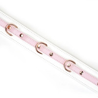 Ошейник с поводком Liebe Seele White & Pink Fairy Goat Leather Collar Ошейник с поводком Liebe Seele White & Pink Fairy Goat Leather Collar