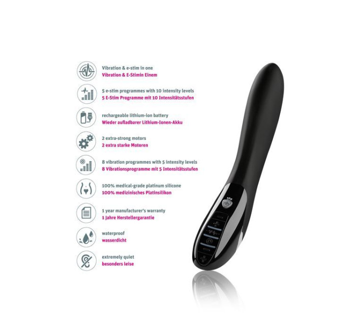 Вібратор із електростимуляцією Mystim Electric Eric eStim Міостимулятор Чорний