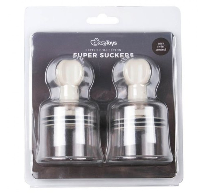 Вакуумні затискачі для сосків EasyToys Large nipple suckers 2 шт
