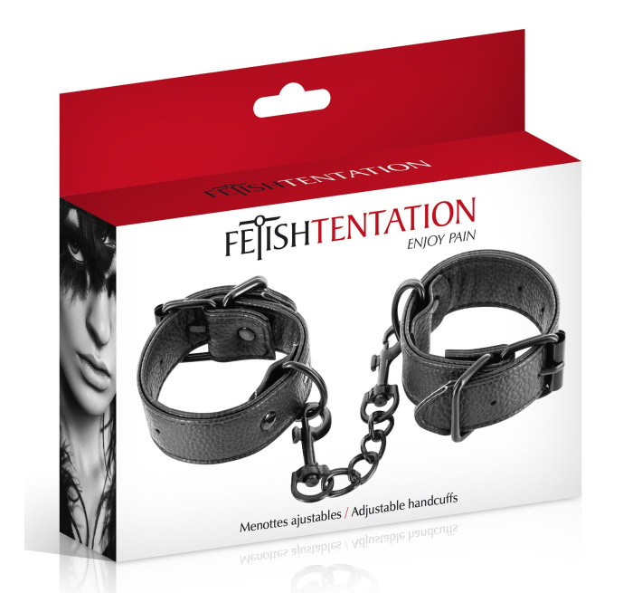 Наручники Fetish Tentation Adjustable Handcuffs, регулируемые, съемная цепочка с карабинами