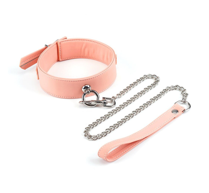 Ошейник с поводком Liebe Seele Dark Candy Pink Collar with Leash