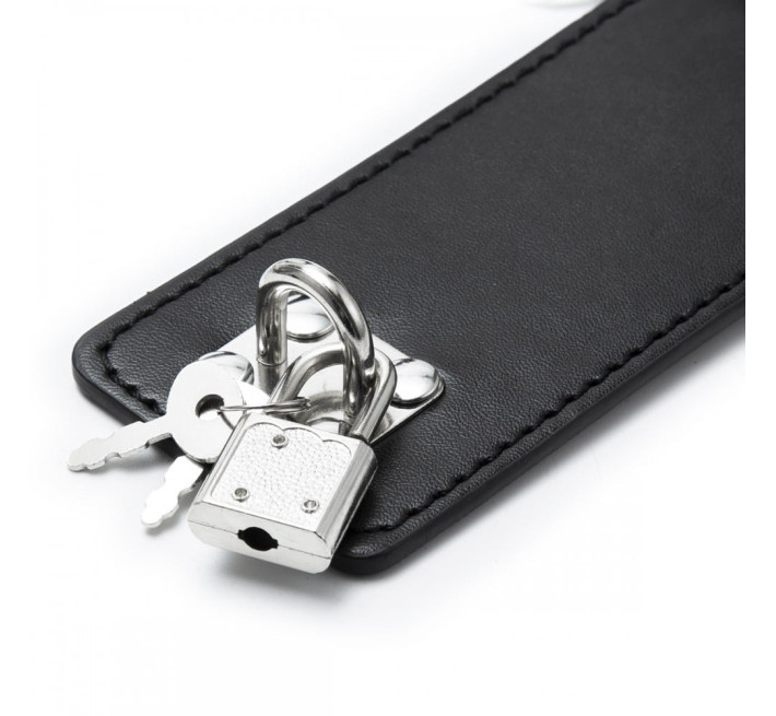 Система фіксації DS Fetish Neck collar and hogtie restraints with chain чорна