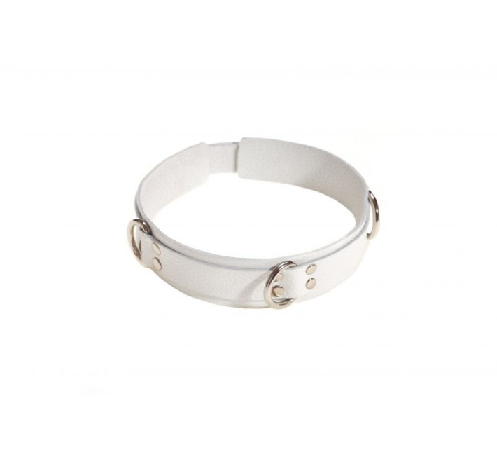 Ошейник sLash Slave Leather Collar, White