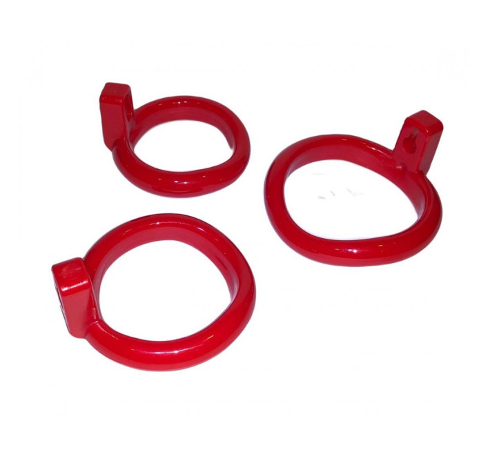 Пояс вірності з трьома кільцями Loveshop Runye Chastity cage червоний