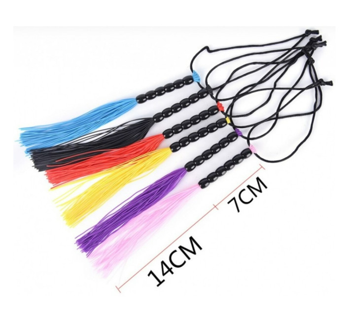 Міні флогер DS Fetish Leather flogger Жовтий, 22 см