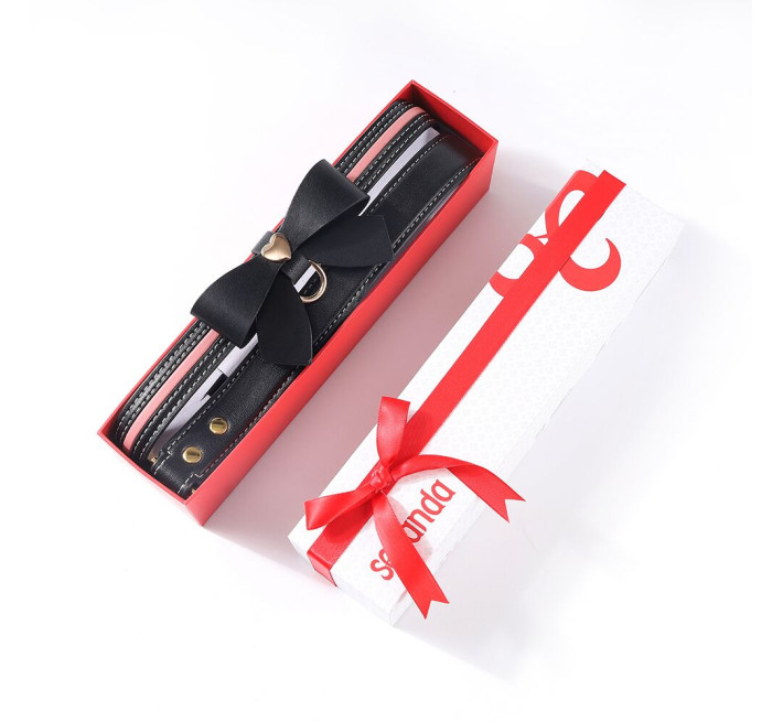 Повідець LOCKINK SEVANDA Love Heart Butterfly Leather Collar Set - Black
