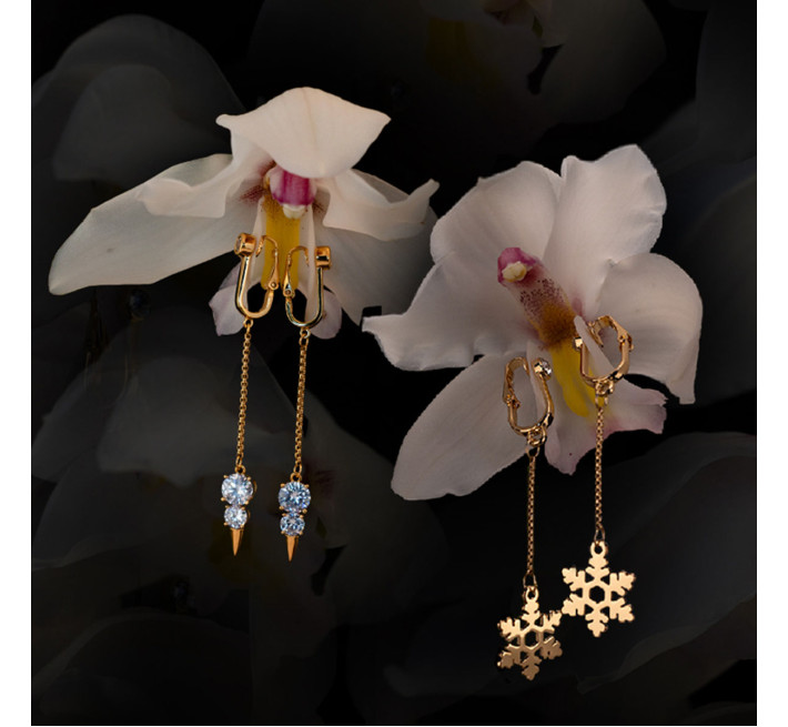 Украшения для клитора и половых губ UPKO Non-pierced Jewelry Snowman с горным хрусталем, золотистые