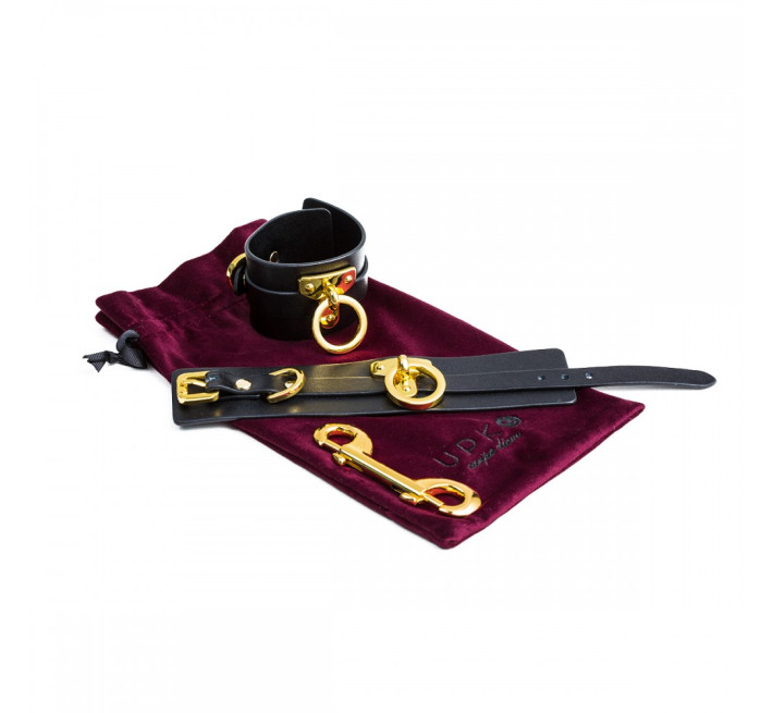 Наручники UPKO Handcuffs итальянская кожа, Черные