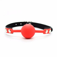 Кляп силиконовый DS Fetish Silicone ball gag metal accesso red