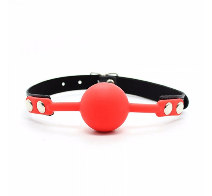 Кляп силиконовый DS Fetish Silicone ball gag metal accesso red