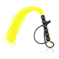 Міні флогер DS Fetish Leather flogger Жовтий, 22 см