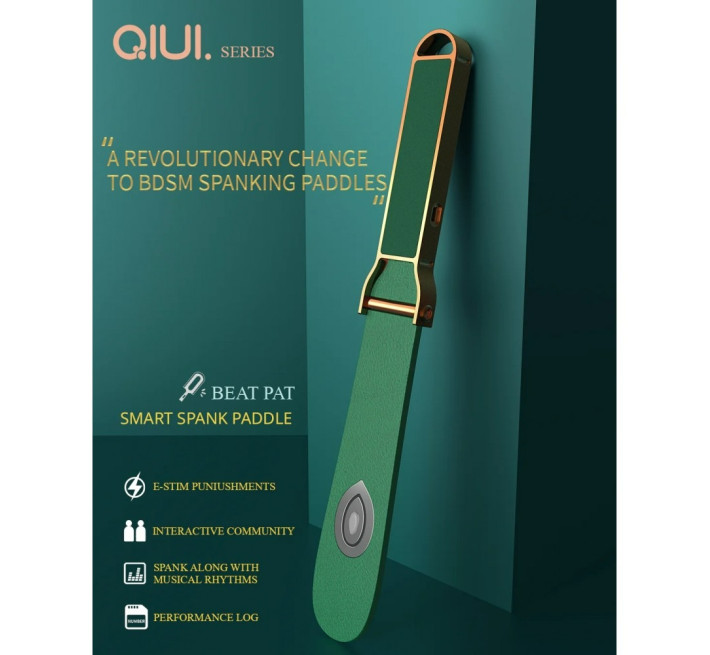Паддл з електростимуляцією та додатком Lockink Qiui Smart Beat Pat, шкіряний, зелений
