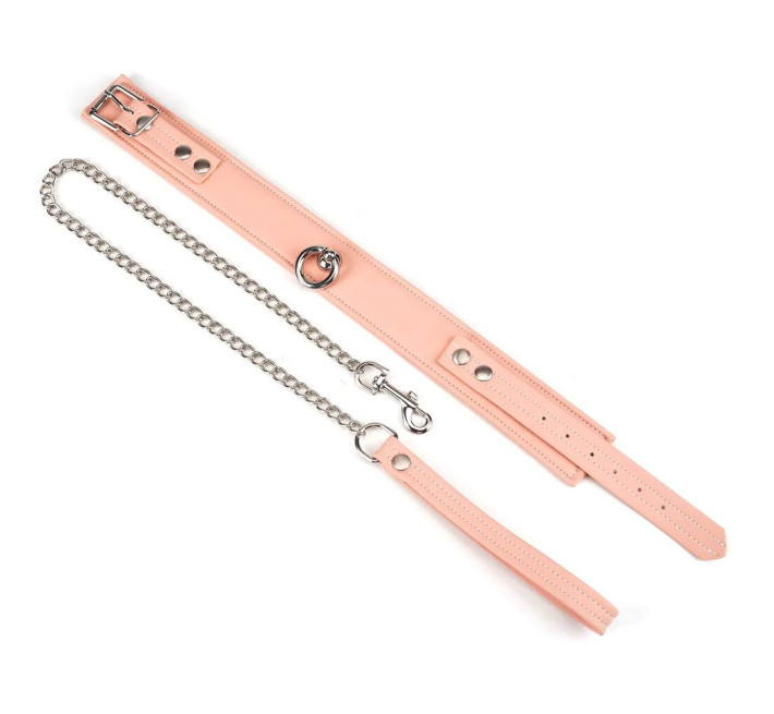 Ошейник с поводком Liebe Seele Dark Candy Pink Collar with Leash