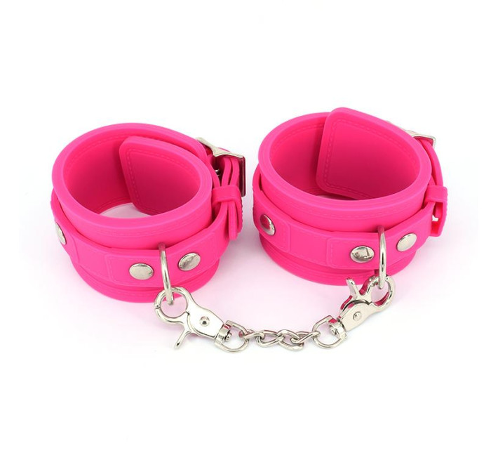 Силіконові наручники DS Fetish Silicone hand cuff pink