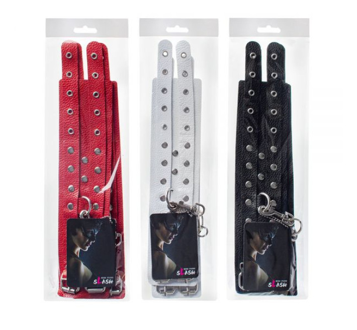 Кайдани на щиколотки sLash Leather Double Fix Leg Cuffs, Black