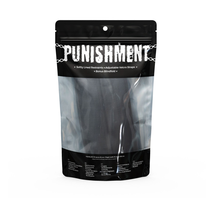 Фіксатори для руки і стегна Punishment - Thigh to Wrist Restraints - Black