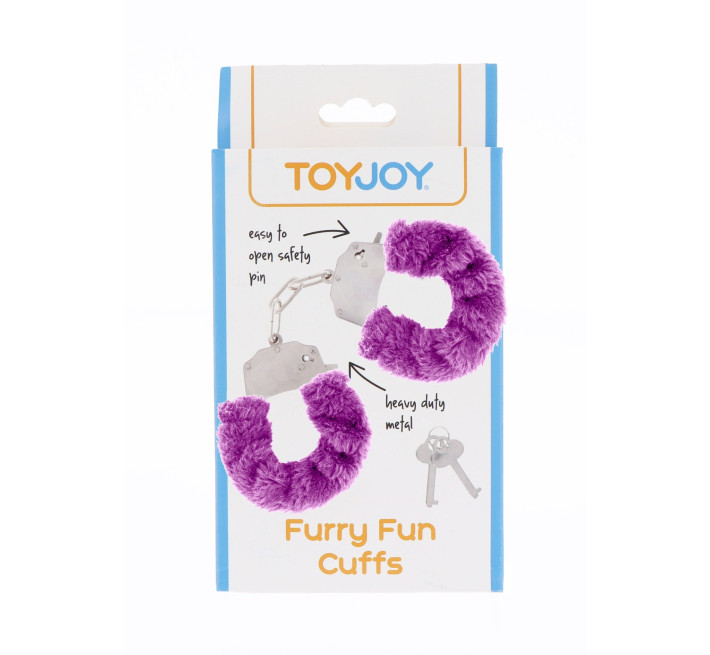 Наручники з хутром Toy Joy Furry fan cuffs Фіолетові