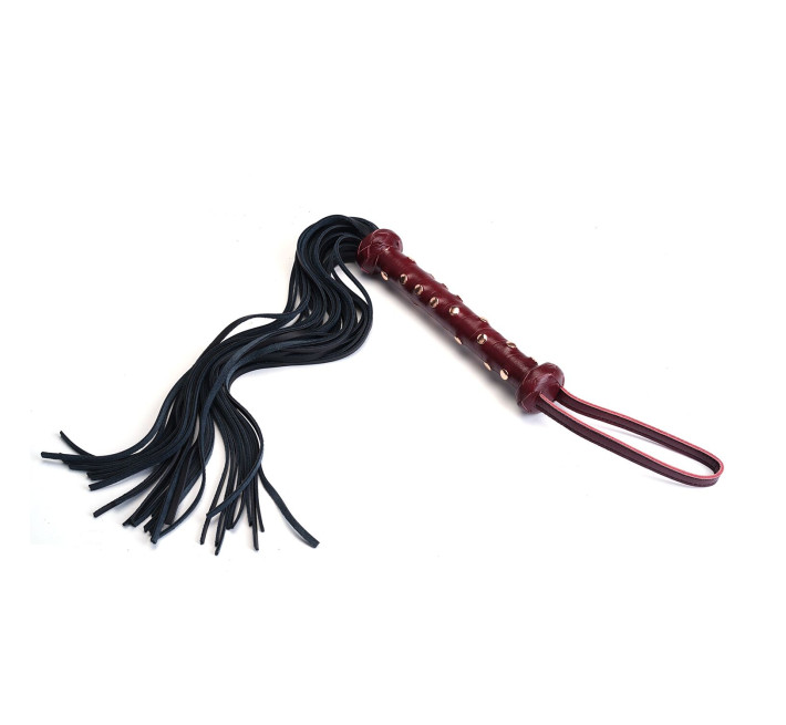 Флогер Liebe Seele Wine Red Studded Flogger, натуральна шкіра