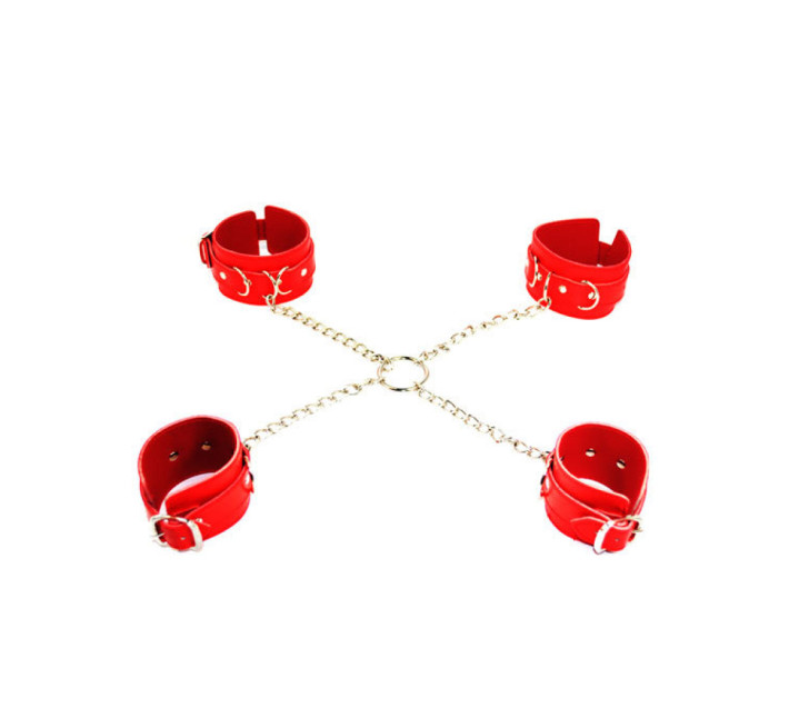 Обмежувачі DS Fetish Hogtie restraints with chain red