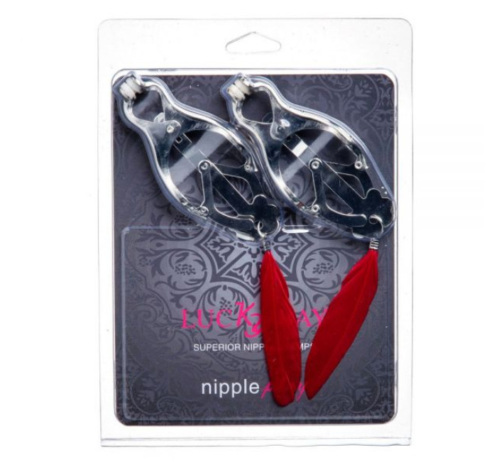 Затискачі на соски Lucky Bay Nipple play кабали пір'їни Червоні