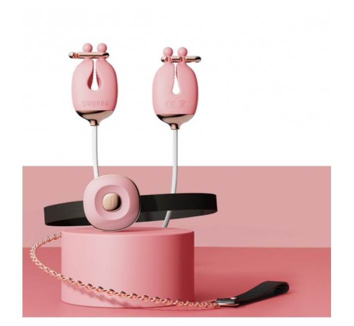 Зажимы для сосков с вибрацией Qingnan No.2 Vibrating Nipple Clamps Pink