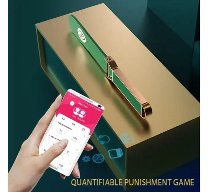 Паддл з електростимуляцією та додатком Lockink Qiui Smart Beat Pat, шкіряний, зелений