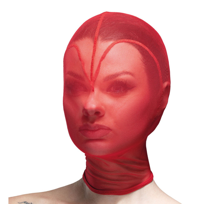 Маска серце сітка із повністю закритим обличчям Feral Feelings - Hearts Mask Red/Red