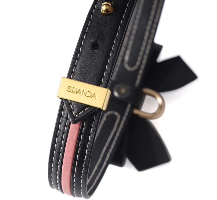 Повідець LOCKINK SEVANDA Love Heart Butterfly Leather Collar Set - Black
