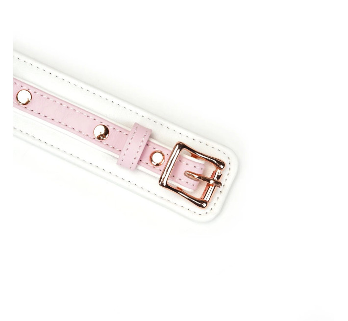 Нашийник з повідцем Liebe Seele White & Pink Fairy Goat Leather Collar