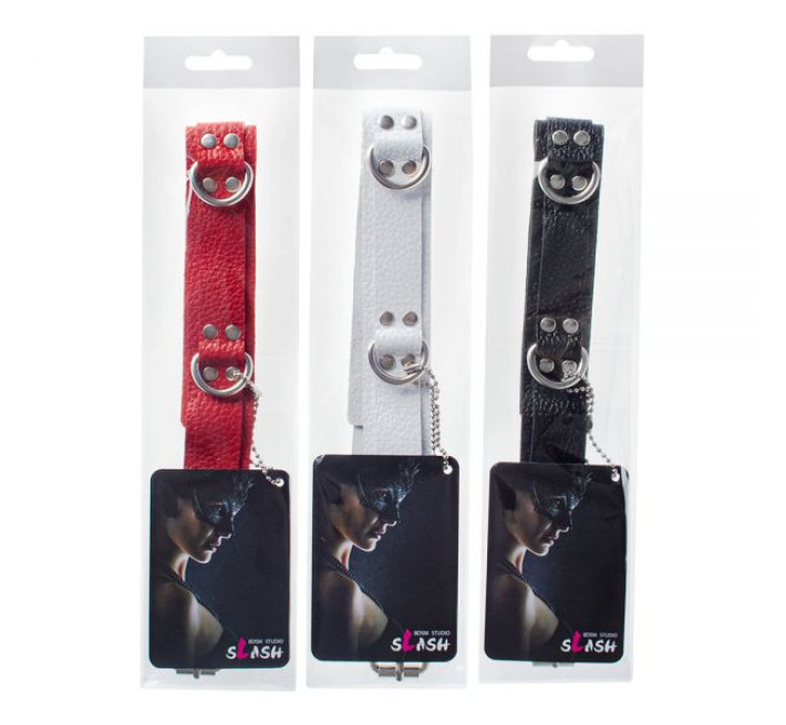 Ошейник sLash Slave Leather Collar, White