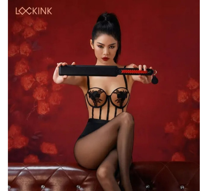 Паддл Lockink шкіряний чорно-червоний