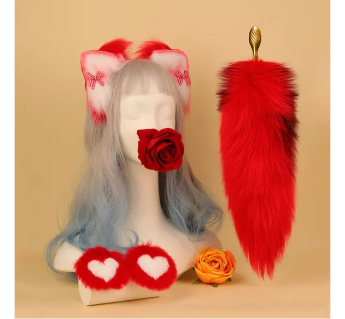 Набор Лисичка , 3 предмета (ушки, пестисы, анальный хвост) Lockink