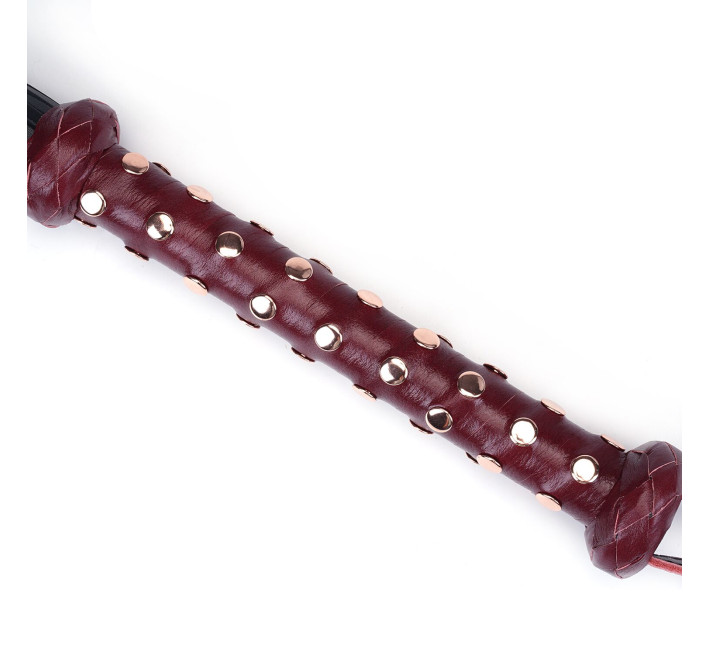 Флогер Liebe Seele Wine Red Studded Flogger, натуральна шкіра