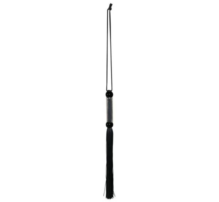 Флогер DS Fetish FLOGGER чорний, прозора ручка, 51 см