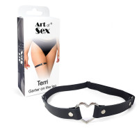 Гартер на ногу Серце з натуральної шкіри Art of Sex - Terri 1шт, колір Чорний Гартер на ногу Серце з натуральної шкіри Art of Sex - Terri 1шт, колір Чорний