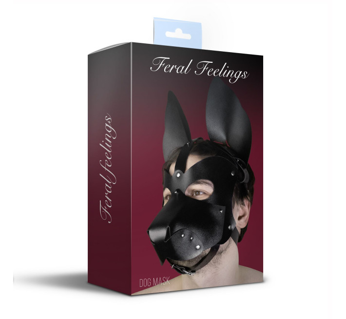 Шкіряна маска собаки 2в1 Feral Feelings, знімна морда