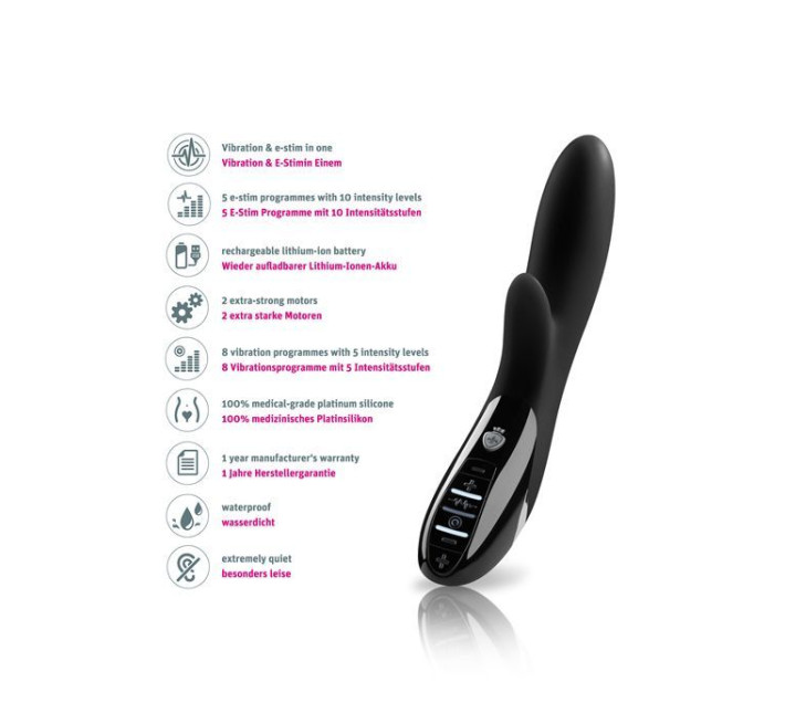 Вібратор-кролик з електростимуляцією Mystim Daring Danny eStim Міостимулятор Чорний