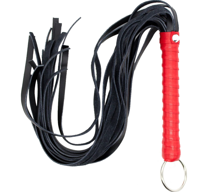 Флогер шкіряний L DS Fetish Flogger leather L black/red, 65 см