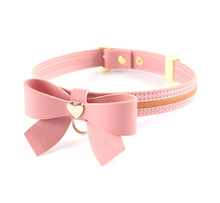 Повідець LOCKINK SEVANDA Love Heart Butterfly Leather Collar Set - Pink