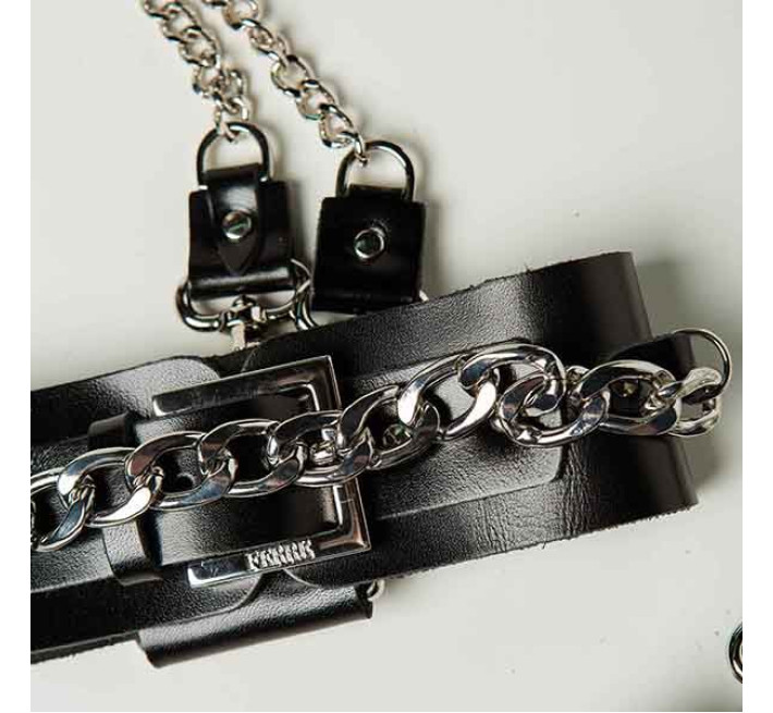Набір нашийник наручники DS Fetish Silver With Chain