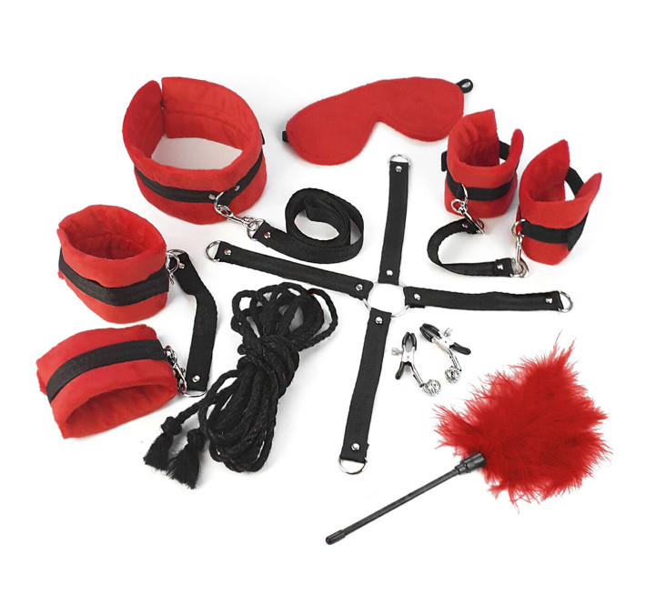 BDSM-набор Art of Sex – Soft Touch BDSM Set, красный, 9 предметов