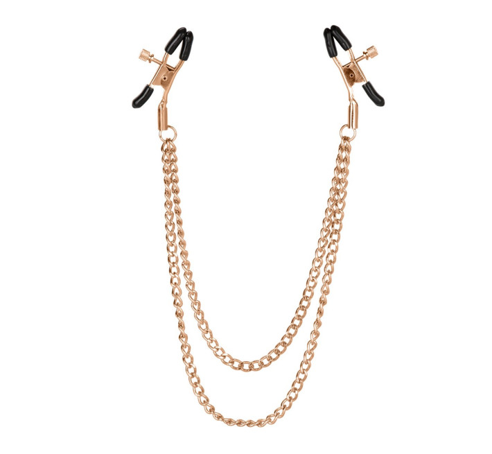 Зажимы для сосков с цепочкой California Exotic, золотистые