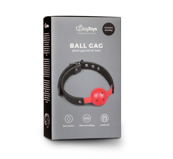 Кляп EasyToys Ball Gag With PVC Ball - Red