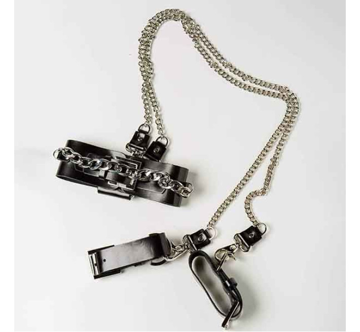 Набір нашийник наручники DS Fetish Silver With Chain