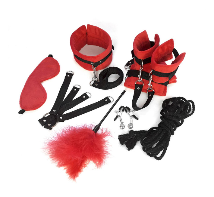 BDSM-набор Art of Sex – Soft Touch BDSM Set, красный, 9 предметов